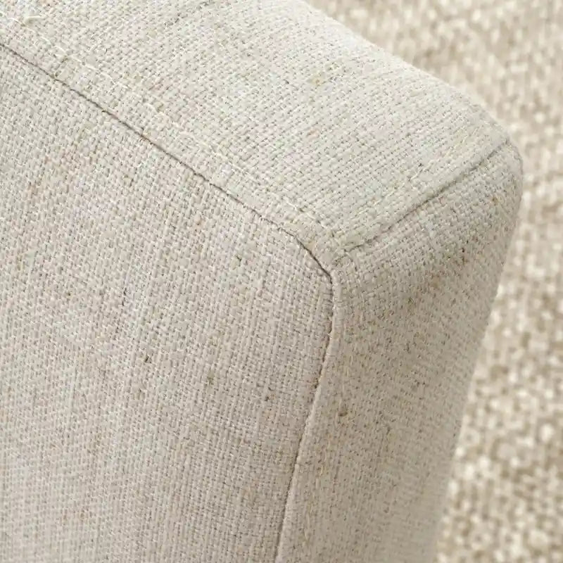 Upholstered Parson Dining Chair with Linen-Blend Fabric