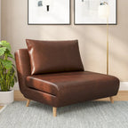 Convertible Sleep Chair with Adjustable Backrest and Hideaway Legs