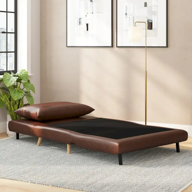 Convertible Sleep Chair with Adjustable Backrest and Hideaway Legs