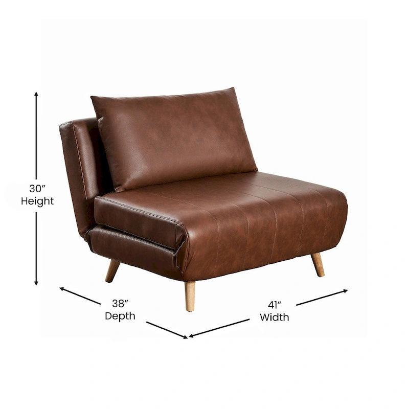 Convertible Sleep Chair with Adjustable Backrest and Hideaway Legs