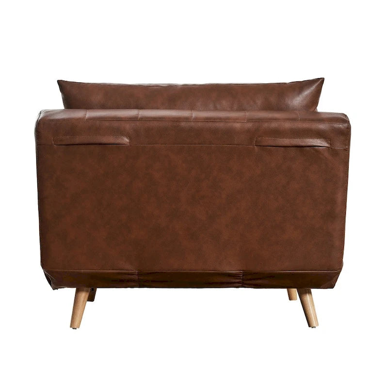 Convertible Sleep Chair with Adjustable Backrest and Hideaway Legs