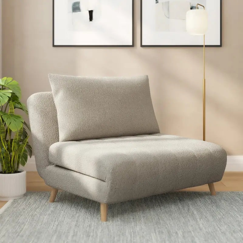 Convertible Sleep Chair with Adjustable Backrest and Hideaway Legs