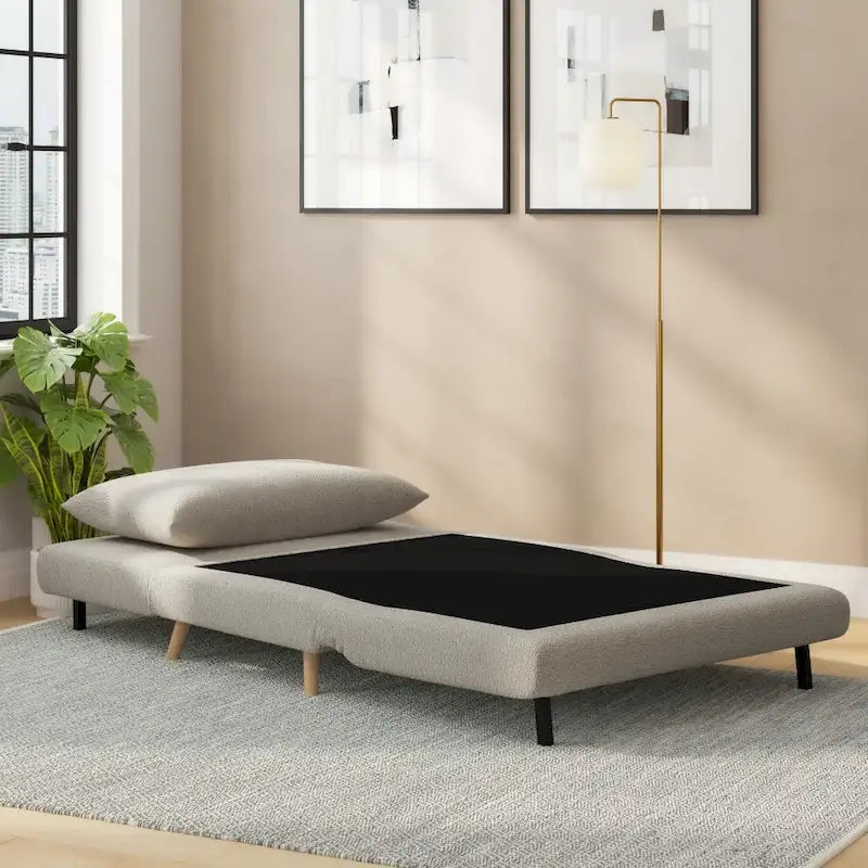 Convertible Sleep Chair with Adjustable Backrest and Hideaway Legs