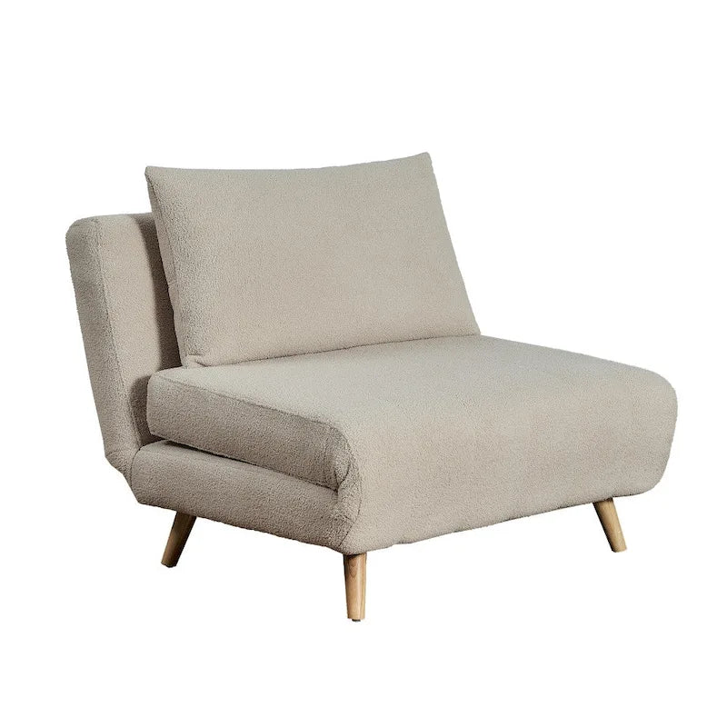Convertible Sleep Chair with Adjustable Backrest and Hideaway Legs