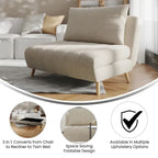 Convertible Sleep Chair with Adjustable Backrest and Hideaway Legs