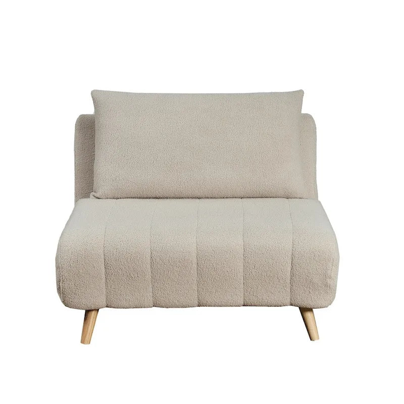 Convertible Sleep Chair with Adjustable Backrest and Hideaway Legs