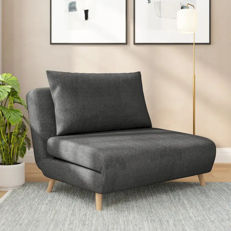 Convertible Sleep Chair with Adjustable Backrest and Hideaway Legs