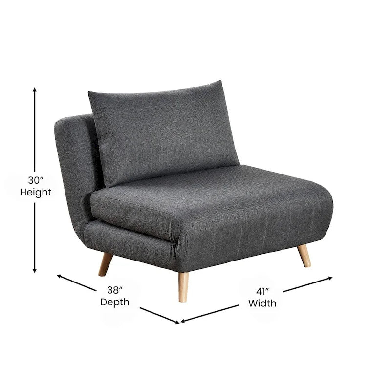 Convertible Sleep Chair with Adjustable Backrest and Hideaway Legs
