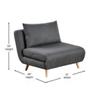 Convertible Sleep Chair with Adjustable Backrest and Hideaway Legs