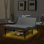 Split King Adjustable Bed Frame with 12-Inch Gel Memory Foam Mattress
