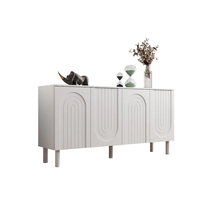 63-Inch Sideboard Buffet Cabinet with Drawer and Pop-Up Doors