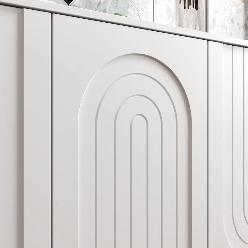 63-Inch Sideboard Buffet Cabinet with Drawer and Pop-Up Doors