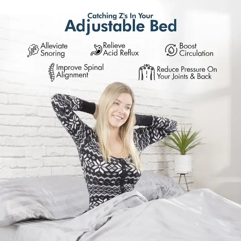 Adjustable Bed Base with 14-Inch Cooling Gel Memory Foam Mattress, Dual Massage, USB Ports & Remote