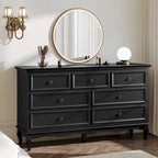 7-Drawer Dresser with Wood Legs and Painted Finish