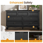 7-Drawer Dresser with Wood Legs and Painted Finish