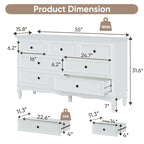 7-Drawer Dresser with Wood Legs and Painted Finish