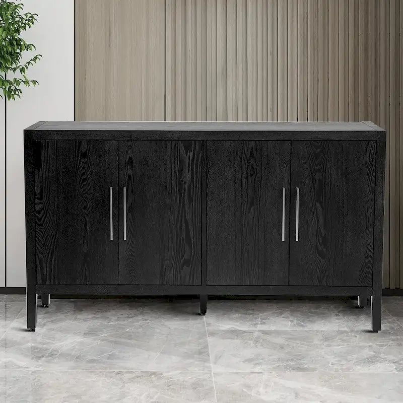 Wooden Sideboard with Adjustable Shelves and Pine Legs
