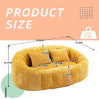 Chenille High Back Bean Bag Loveseat Sofa