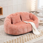 Chenille High Back Bean Bag Loveseat Sofa