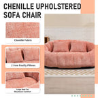 Chenille High Back Bean Bag Loveseat Sofa