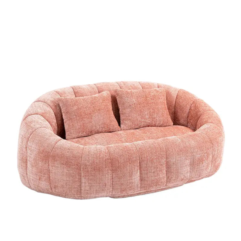 Chenille High Back Bean Bag Loveseat Sofa