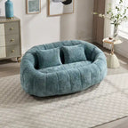 Chenille High Back Bean Bag Loveseat Sofa