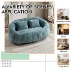 Chenille High Back Bean Bag Loveseat Sofa