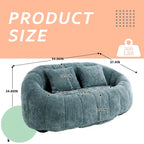 Chenille High Back Bean Bag Loveseat Sofa