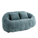 Chenille High Back Bean Bag Loveseat Sofa