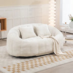 Chenille High Back Bean Bag Loveseat Sofa
