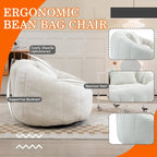 Chenille High Back Bean Bag Loveseat Sofa