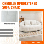 Chenille High Back Bean Bag Loveseat Sofa