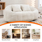 Chenille High Back Bean Bag Loveseat Sofa