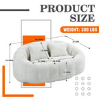 Chenille High Back Bean Bag Loveseat Sofa