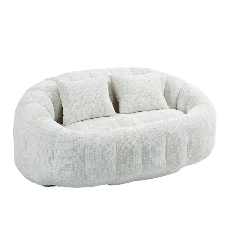 Chenille High Back Bean Bag Loveseat Sofa