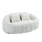Chenille High Back Bean Bag Loveseat Sofa