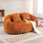 Chenille High Back Bean Bag Loveseat Sofa
