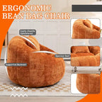 Chenille High Back Bean Bag Loveseat Sofa
