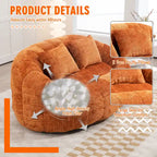Chenille High Back Bean Bag Loveseat Sofa