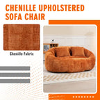 Chenille High Back Bean Bag Loveseat Sofa
