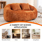 Chenille High Back Bean Bag Loveseat Sofa