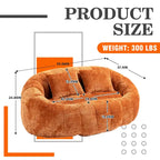 Chenille High Back Bean Bag Loveseat Sofa