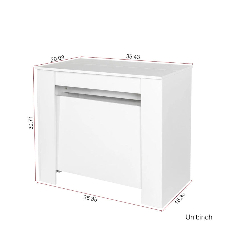 Console e tavolo da pranzo allungabili con 5 pannelli mobili
