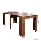Console e tavolo da pranzo allungabili con 5 pannelli mobili