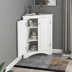 32-Inch 2-Door Corner Cabinet with Adjustable Shelves