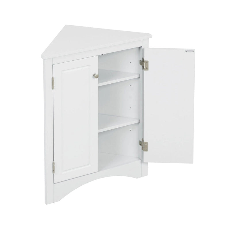 32-Inch 2-Door Corner Cabinet with Adjustable Shelves