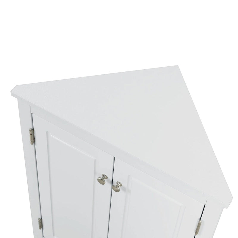 32-Inch 2-Door Corner Cabinet with Adjustable Shelves