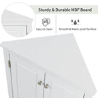 32-Inch 2-Door Corner Cabinet with Adjustable Shelves