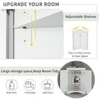 32-Inch 2-Door Corner Cabinet with Adjustable Shelves