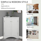 32-Inch 2-Door Corner Cabinet with Adjustable Shelves